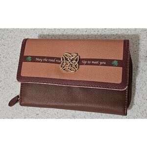 Bradford Exchange Irish Blessing Trifold Wallet with Celtic Knot Charm